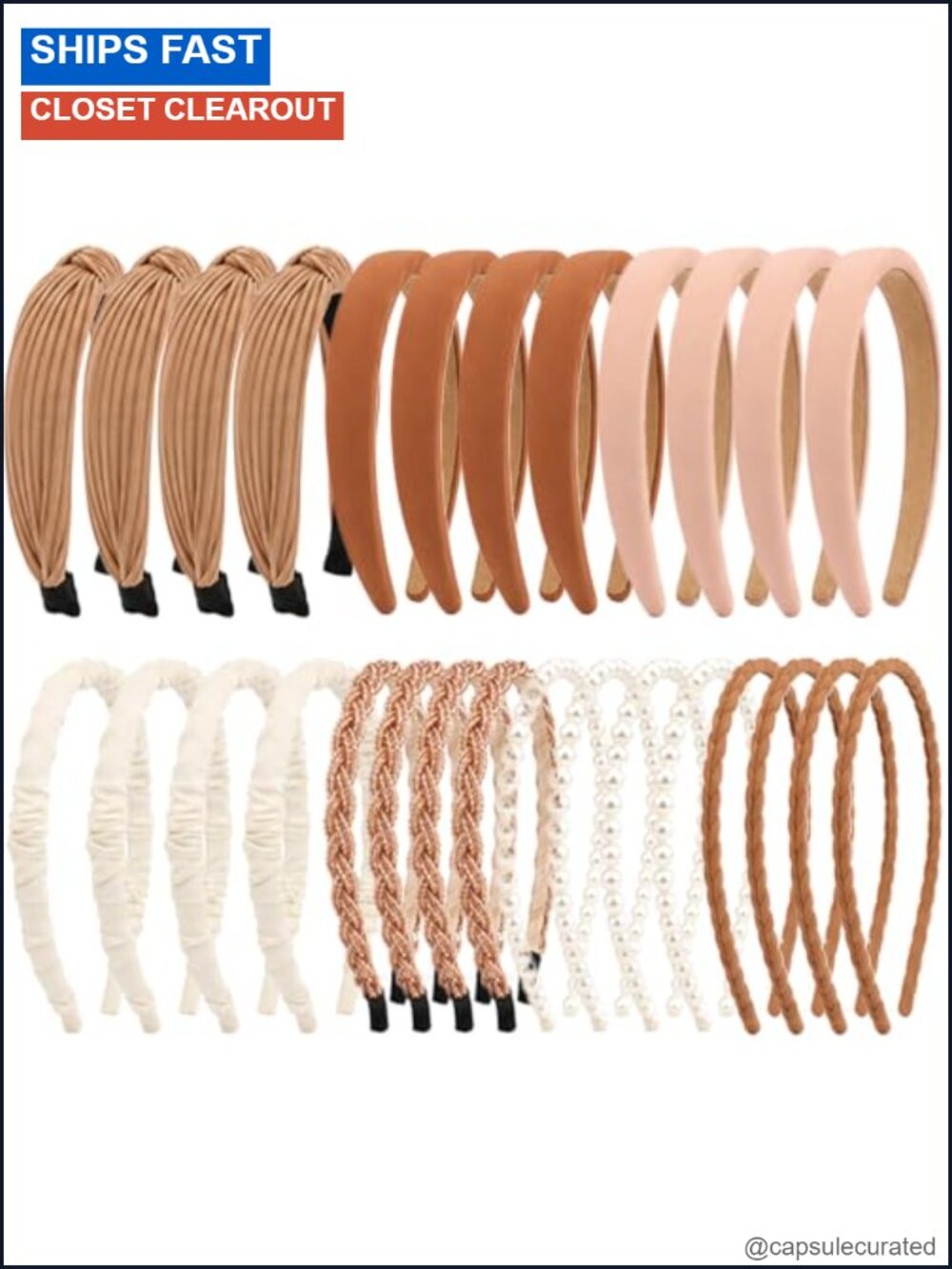 28 Pack Non Slip Elastic Cloth Headbands Women Girls Hair Accessories Multi